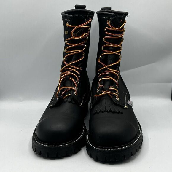 Carolina 9" Maple Steel Toe Work Boot Black Leather Mens Size 8.5 D Made in Usa - Picture 2 of 14